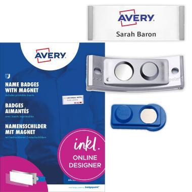 Avery névkitűző szett mágneses, 80 x 34 mm, 5 db - fémhatású