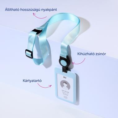 Avery ISKOLAI nyakpánt kártyatartóval - kék