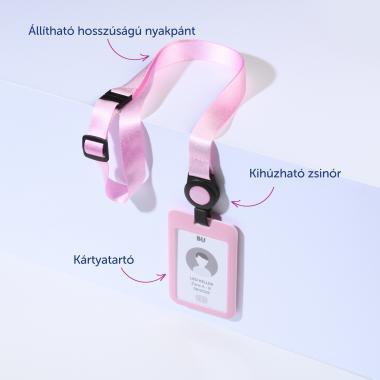 Avery ISKOLAI nyakpánt kártyatartóval - rózsaszín