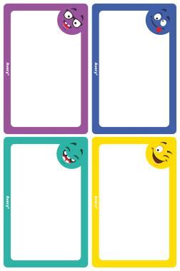 Avery ISKOLAI öntapadós papír 68 mm x 46 mm címkék - vicces, 8 címke/2 ív
