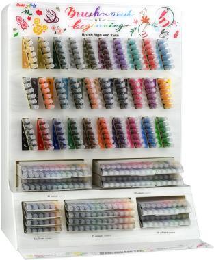 Pentel ecsettoll kétvégű Twin Brush Pen 360 db-os töltött display
