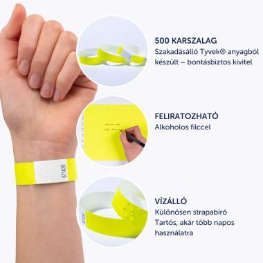 Avery karszalag szakadásbiztos, Tyvek®, 256 × 19 mm, 500 db - citromsárga