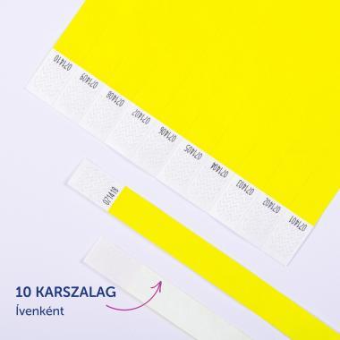 Avery karszalag szakadásbiztos, Tyvek®, 256 × 19 mm, 500 db - citromsárga