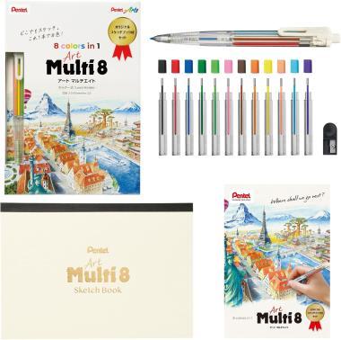 Pentel Art Multi8 többfunkciós utántölthető színes ceruza szett - 2,0 mm