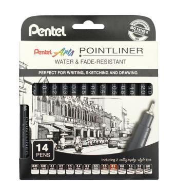 Pentel tűfilc Pointliner 14 db-os szett