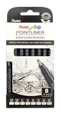 Pentel tűfilc Pointliner 8 db-os szett