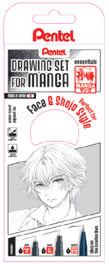 Pentel Manga rajzkészlet „Face & Shojo Style 3 db-os