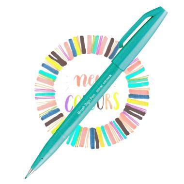 Pentel ecsettoll kalligrafikus hajlékony hegyű Brush Sign Pen - smaragdzöld
