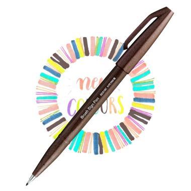 Pentel ecsettoll kalligrafikus hajlékony hegyű Brush Sign Pen - sötétbarna