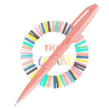 Pentel ecsettoll kalligrafikus hajlékony hegyű Brush Sign Pen - korall narancssárga