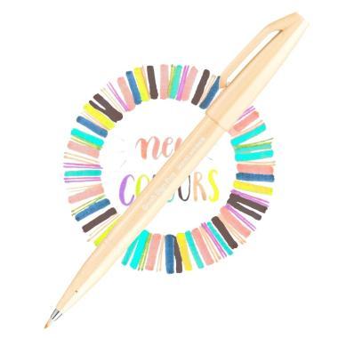 Pentel ecsettoll kalligrafikus hajlékony hegyű Brush Sign Pen - halvány narancssárga