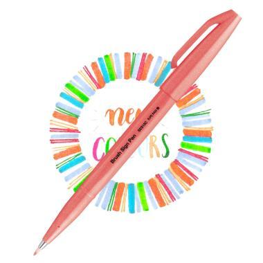 Pentel ecsettoll kalligrafikus hajlékony hegyű Brush Sign Pen - neon piros