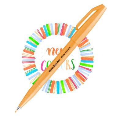 Pentel ecsettoll kalligrafikus hajlékony hegyű Brush Sign Pen - neon narancssárga