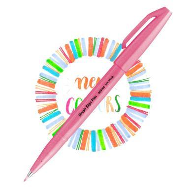 Pentel ecsettoll kalligrafikus hajlékony hegyű Brush Sign Pen - neon rózsaszín