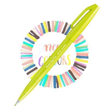 Pentel ecsettoll kalligrafikus hajlékony hegyű Brush Sign Pen - limezöld