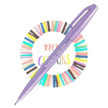 Pentel ecsettoll kalligrafikus hajlékony hegyű Brush Sign Pen - világos lila