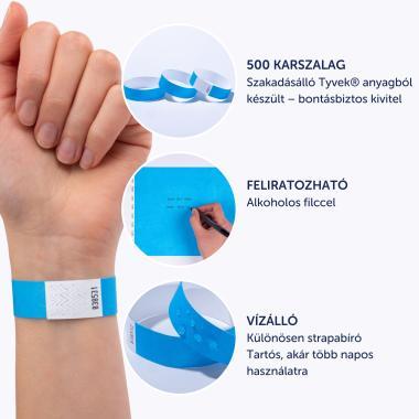 Avery karszalag szakadásbiztos, Tyvek®, 256 × 19 mm, 500 db - kék